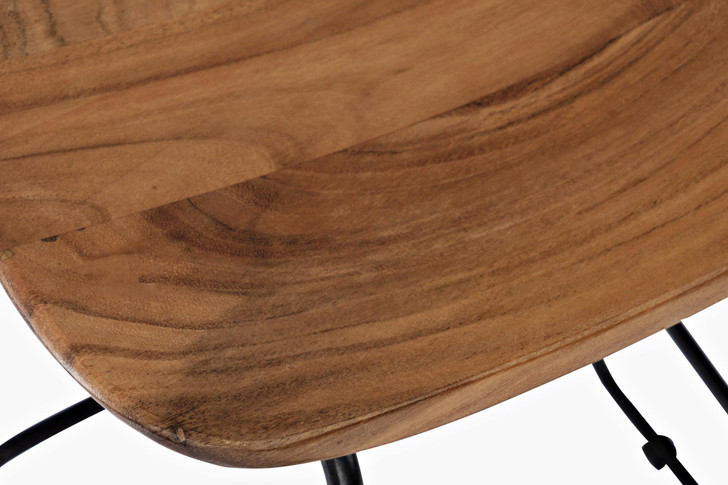 Tioga Acacia Wood Backless Stool