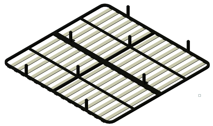 Free Standing Metal Frame Slat