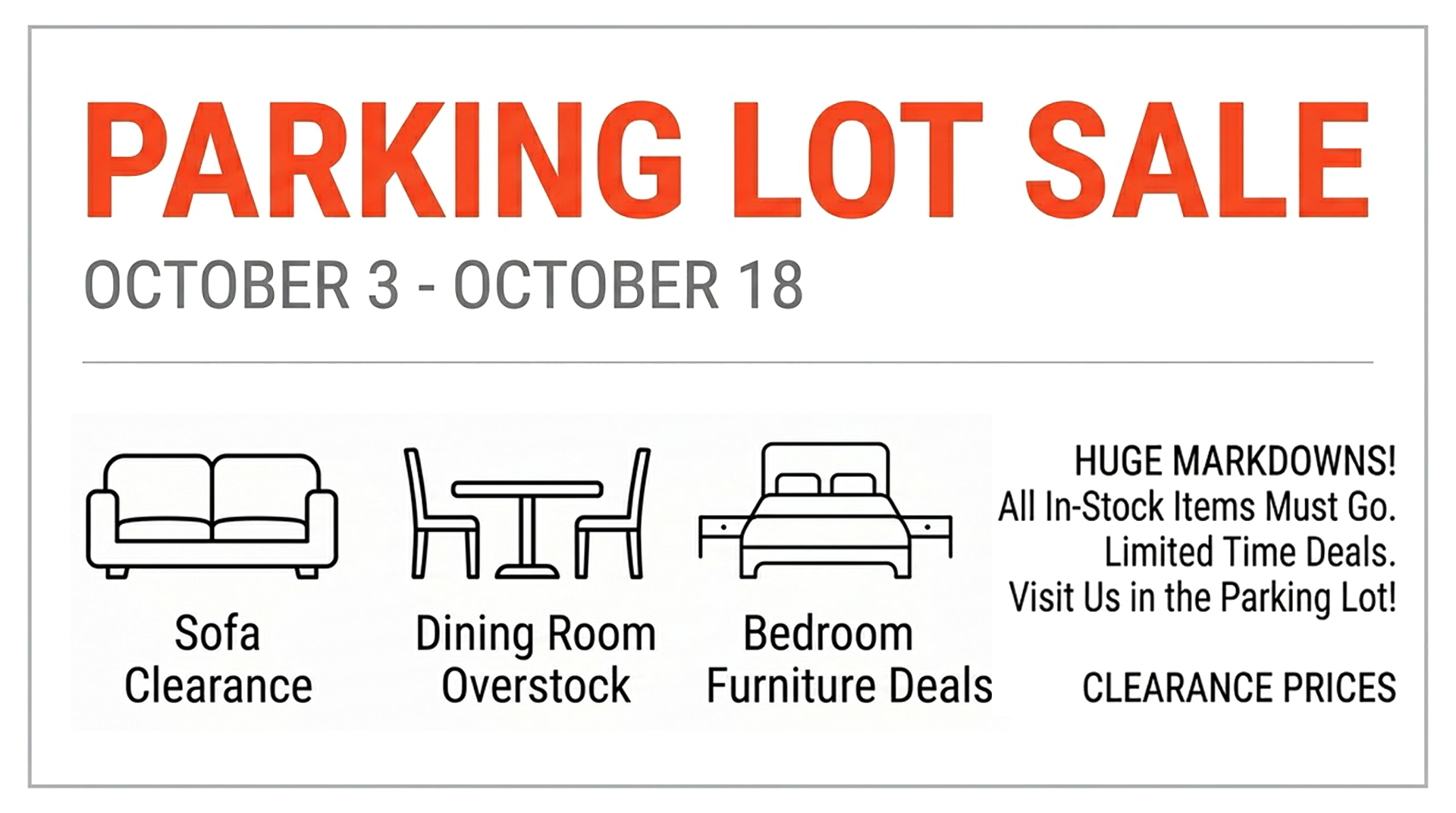 Parking lot sale