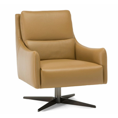 light brown leather chair with headrest