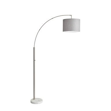 contemporary, neutral floor lamp with a marble base