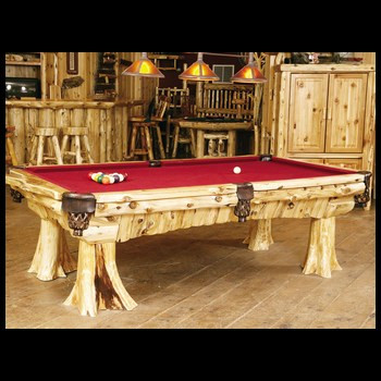 Cedar Log Pool Table - Prairie Mountain - It's a Crock