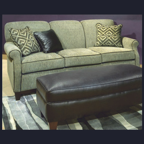 Available in a wide variety of fabrics and fabric combinations. Optional nail trim, comfort plus cushions, or down cushions, with medium or dark legs.<br />
Chair:<br />
34"W x 33"D x 39"H<br />
Love Seat:<br />
58"W x 40"D x 39"H<br />
Sofa:<br />
80"W x 40"D x 39"H<br />
Apartment Sofa:<br />
72"W x 40"D x 39"H<br />
Twin Sleeper:<br />
58"W x 40"D x 39"H<br />
Full Sleeper:<br />
72"L x 40"D x 39"H<br />
Queen Sleeper:<br />
80"W x 40"D x 39"H<br />
Ottoman:<br />
25"W x 21"D x 20"H<br />
Jumbo Ottoman:<br />
50"W x 24"D x 20"H