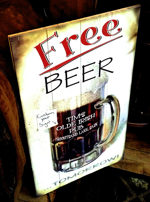 free beer custom signs