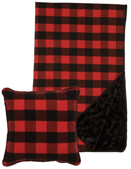 Large Bunk House Plaid/Black throw blanket