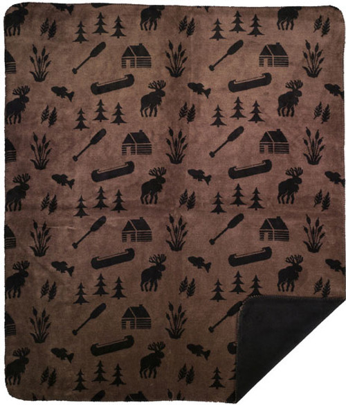 Taupe Camp/Black throw blanket