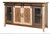 60" TV Stand w/2 Glass doors w/1 middle shelf, 2 Sliding doors, w/2 shelves: 59-3/4 x 19 x 34-3/4