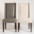 Tribeca Dining Chair - grey leather and cream fabric