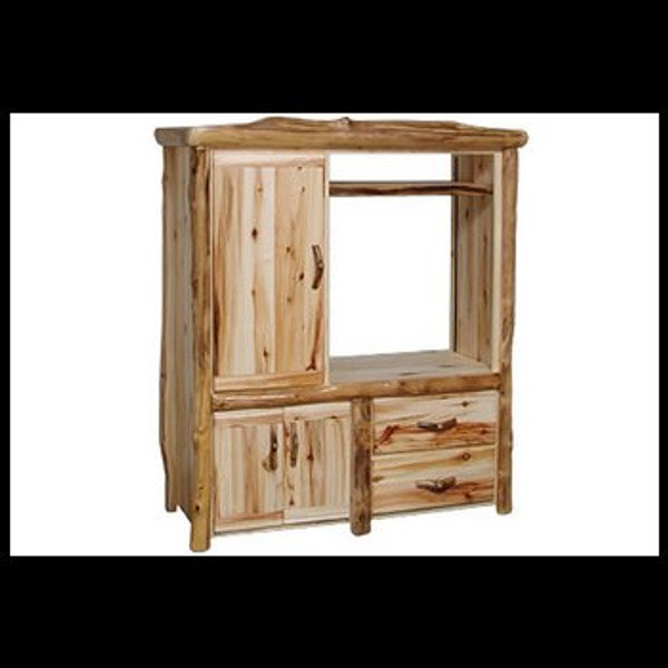 2 Drawer Entertainment Center in Flat Front (60″w)
in Wild Panel & Natural Log
60"W x 20"D x 65"H