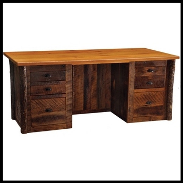 Executive Desk Shown with Hickory Legs (74"W x 35"D x 30"H)