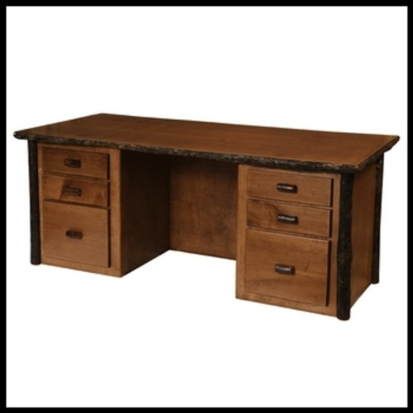 Executive Desk shown in the Rustic Maple 75"W x 31"D x 30"H