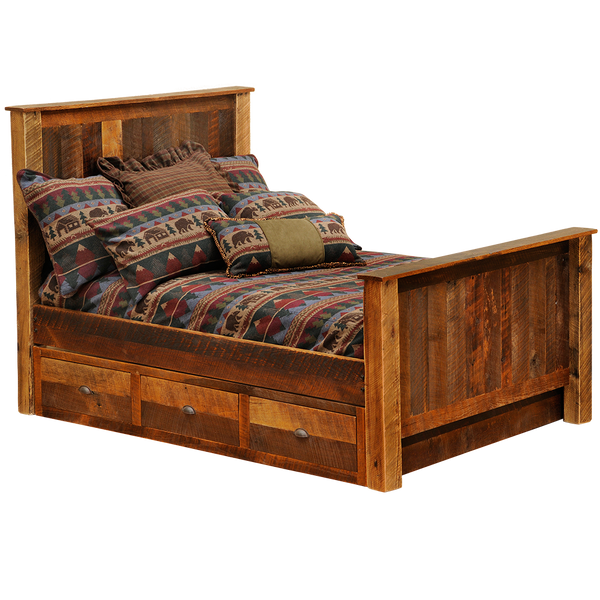 Barnwood Underbed Three Drawer Dresser (Bed Sold Separately)