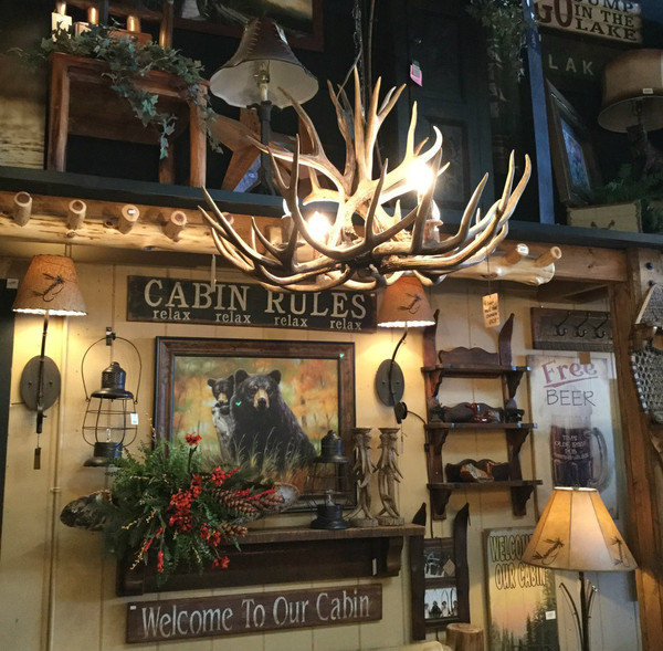 4 Light Mule Deer Antler Shed Chandelier