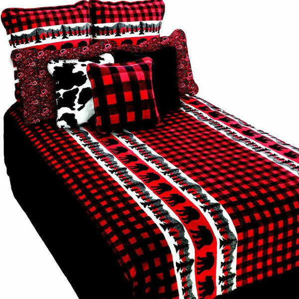 Bear Plaid Border Bedding