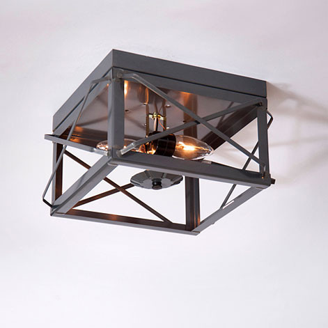 Double Ceiling Lights with Folded Bars no glass