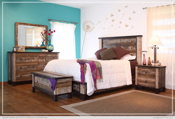 Twin 3/3 Headboard:  46-3/4 x 3-1/4 x 59
Twin 3/3 Platform style Footboard: 47-1/2 x 3-1/4 x 14-1/2
Twin Rails: 75-1/4 x 2-3/4 x 8-3/4
Full 4/6 Headboard: 61-3/4 x 3-1/4 x 59
Full 4/6 Platform style Footboard: 61-3/4 x 3-1/4 x 14-1/2
Queen 5/0 Headboard: 67 x 3-1/4 x 59
Queen 5/0 Platform style Footboard: 67 x 3-1/4 x 14-1/2
EK 6/6 Headboard: 83-1/2 x 3-1/4 x 59
EK 6/6 Platform style Footboard: 83-1/2 x 3-1/4 x 14-1/2
EK Rails: 81-1/2 x 2-3/4 x 8-3/4
CK 6/0 Platform style Footboard: 83-1/2 x 3-1/4 x 14-1/2
CK Rails: 86 x 3-1/2 x 8-3/4
6 Drawer Dresser: 61 x 17-3/4 x 38-3/4
6 Drawer, 1 Sliding door, Dresser: 61-1/2 x 18 x 38-1/2
Mirror: 43-1/2 x 1-1/4 x 35-1/2
2 Drawer Nightstand: 27 x 15-3/4 x 26-1/2
4 Drawer Media Chest: 43-1/4 x 17-3/4 x 43-1/4
Bedroom Trunk: 43-1/4 x 17-3/4 x 18-3/4