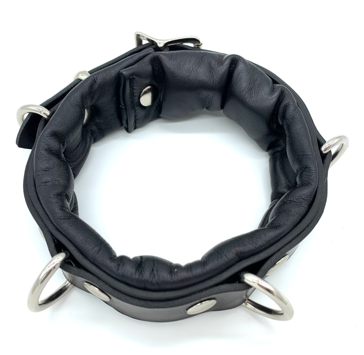 'The Scruff' A Smaller Padded Rubber Collar Black and your own colour ...