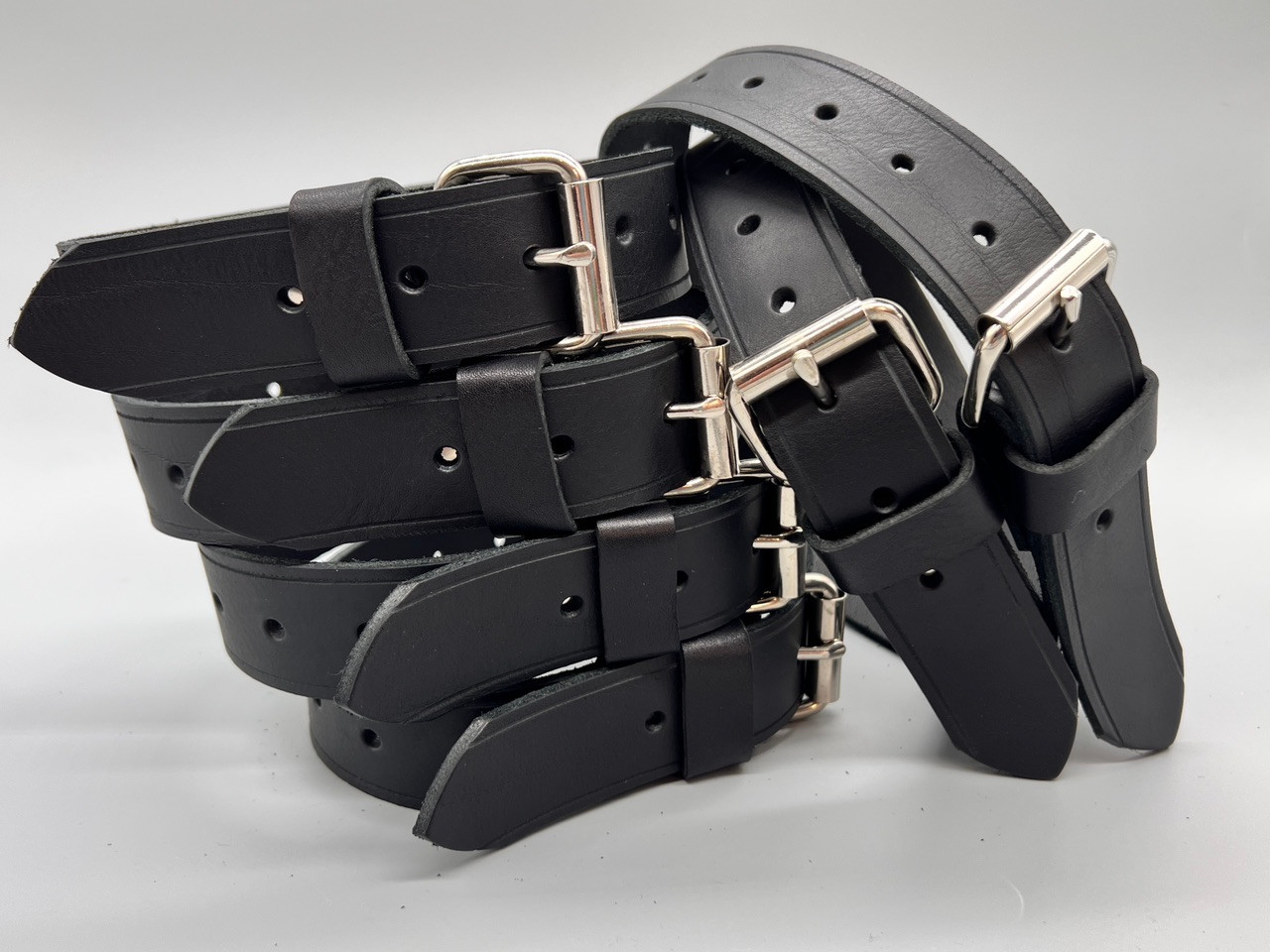 Leather Bondage Belt Set - 6 Belts display picture 1