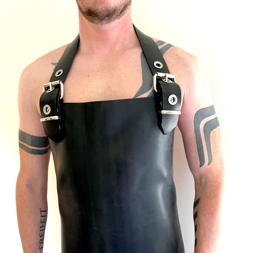 Men’s Heavy Black Latex Apron — 0.8 mm by Restrict Gear — product image 2
