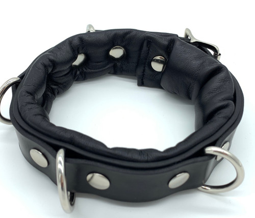 Leather 'Scruff' Bondage Collar in Black by Restrict Gear — product image 1