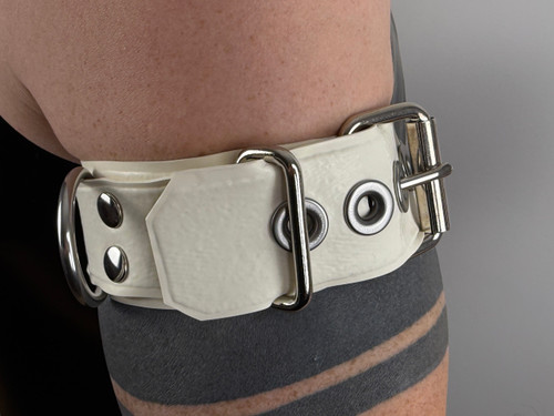 Pair  - Latex Bicep Strap — Adjustable Buckle, D-Ring