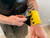 Yellow Latex Wrist Wallet with Black Latex Lining by Restrict Gear — product image 3