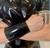 Latex Wrist Wallet Black latex with Yellow lining latex