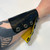 Latex Wrist Wallet Black latex with Yellow lining latex