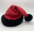 Red Leather Santa Hat with Black Trim