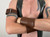 Brown Leather Bicep Strap With D-Ring – Custom Size