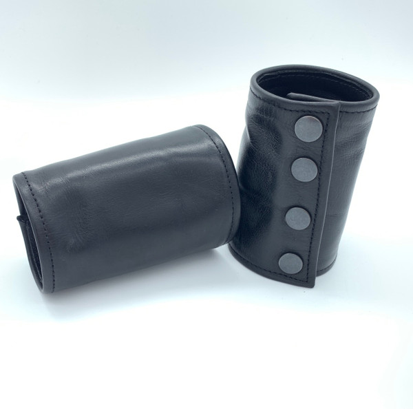Leather wrist wallet in Black by Restrict Gear — product image 1
