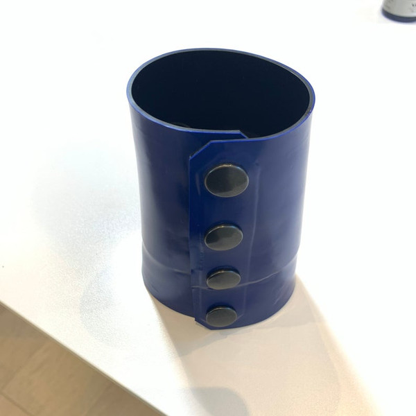 Latex Wrist Wallet Blue latex outside and black latex inside