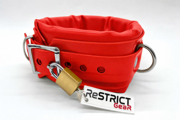 SALE The 'Ultra' Rubber Collar - Padded Rubber Collar - Red Only was £110 - now £100 by Restrict Gear — product image 1