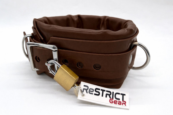 SALE The 'Ultra' Rubber Collar -   Padded Rubber Collar - Brown - was £145 now £110