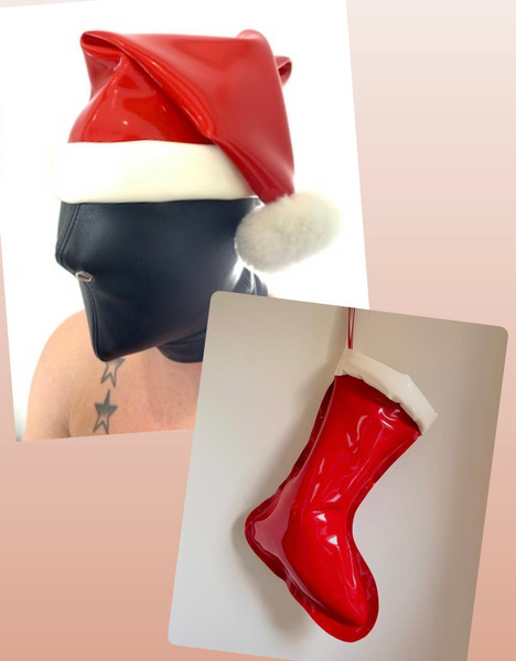 Rubber Christmas Bundle — Latex Santa Hat & Stocking Set - usually £234 now £195