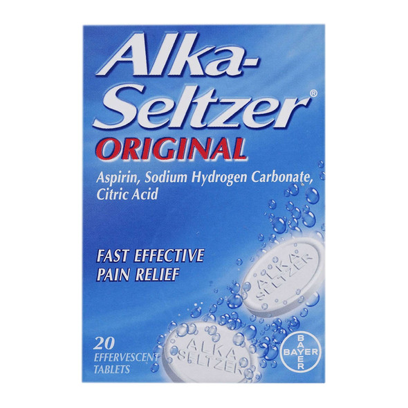 Alka Seltzer Original Aspirin 20 Effervescent Tablets