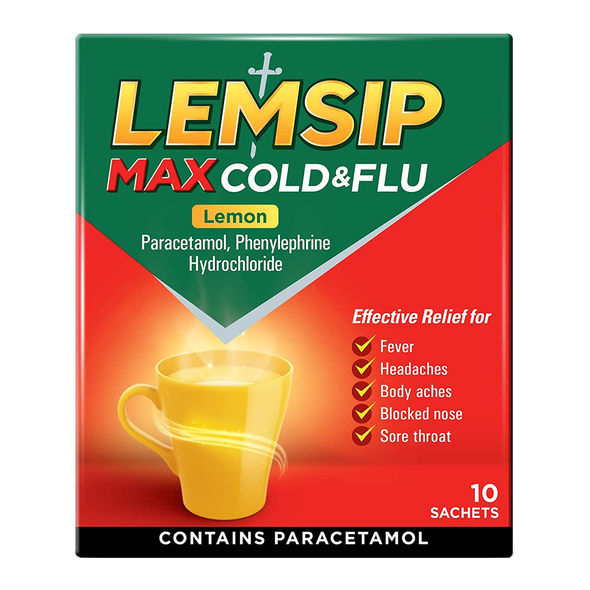 Lemsip Max Cold & Flu Lemon Sachets 10