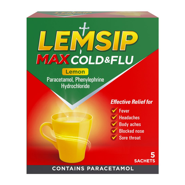 Lemsip Max Cold & Flu Lemon Sachets 5