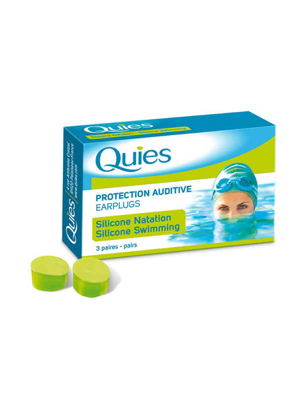 Quies Silicone Earplugs for Adult Swimmers 3 Pairs