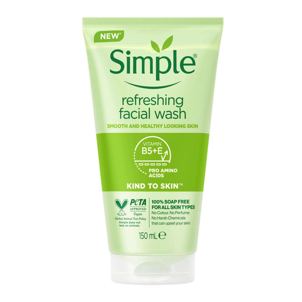 Simple Kind To Skin Refreshing Facial Wash Gel 150ml