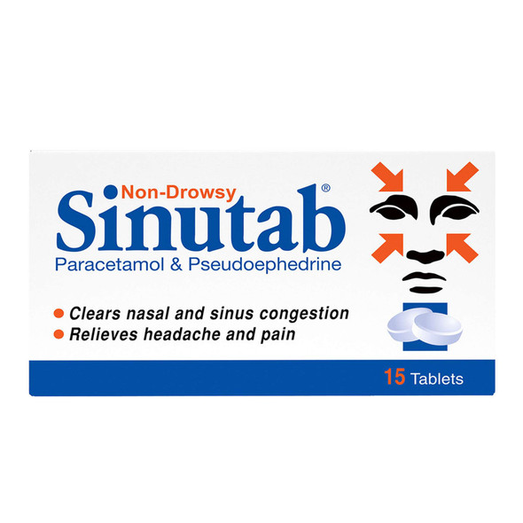 Sinutab Non-Drowsy 15 Tablets