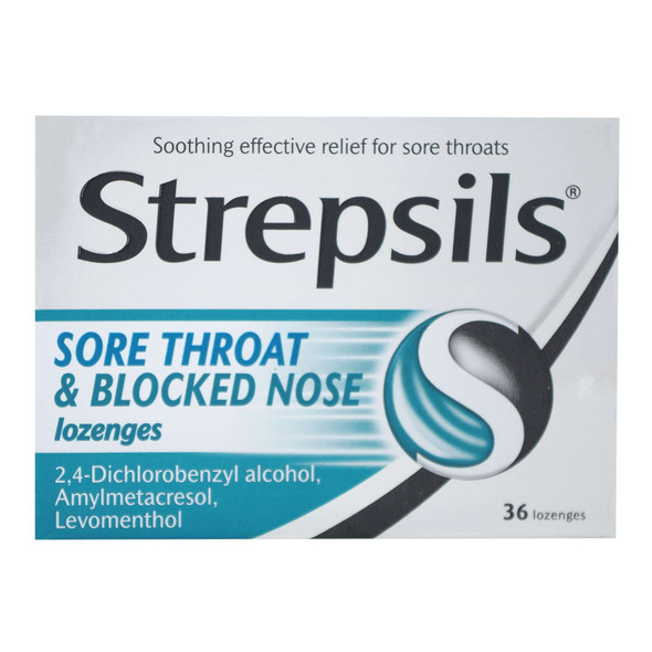 Strepsils Sore Throat & Blocked Nose 36 Lozenges