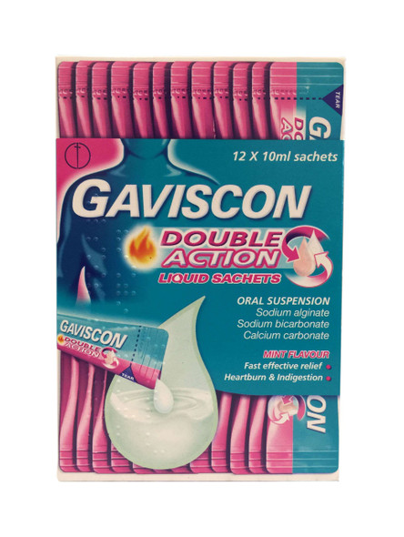 Gaviscon Double Action Heartburn and Indigestion 12 Liquid Sachets