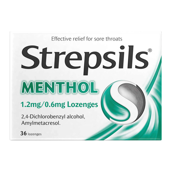 Strepsils Menthol Sore Throat 36 Lozenges