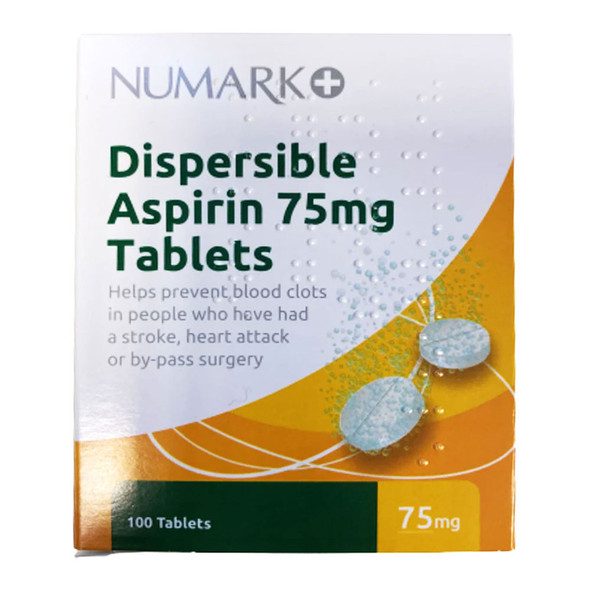 Numark Dispersible Aspirin 75mg 100 Tablets