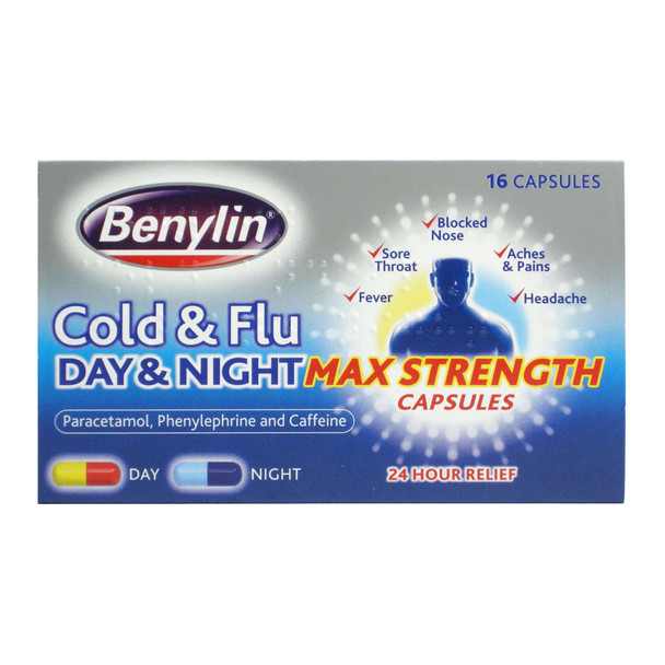 Benylin Cold & Flu Day & Night Max Strength 16 Capsules