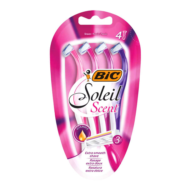 BIC Soleil Scent 3 Blade Shaver with Easy Hold Handle 4 Pack