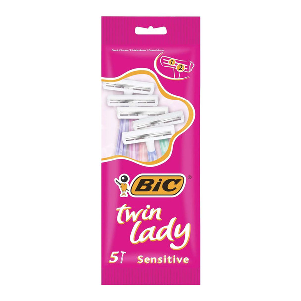 BIC Twin Lady Twin Blade Sensitive Female Shaver 5 Pack