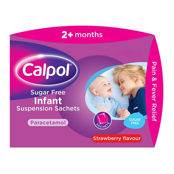 Calpol Infant Strawberry Flavour Sugar Free 12 Sachets