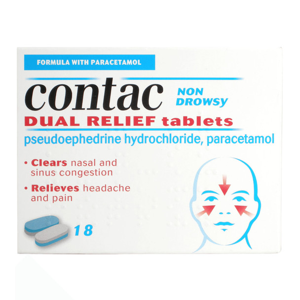 Contac Non-drowsy Dual Relief Capsules Pack of 18